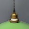 Green Enamel Hanging Lamp with Brass Fixture, Image 6