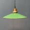 Green Enamel Hanging Lamp with Brass Fixture 3
