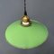 Lámpara colgante de esmalte verde con aplique de latón, Imagen 5