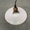 French White Opaline Glass Hanging Lamp with Cartel Edge, 1920s 11