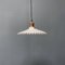 French White Opaline Glass Hanging Lamp with Cartel Edge, 1920s 3