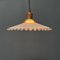 French White Opaline Glass Hanging Lamp with Cartel Edge, 1920s 2