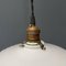 French White Opaline Glass Hanging Lamp with Cartel Edge, 1920s 6