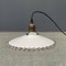 French White Opaline Glass Hanging Lamp with Cartel Edge, 1920s 12