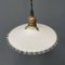 French White Opaline Glass Hanging Lamp with Cartel Edge, 1920s 5