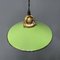 Green Enamel Hanging Lamp with Brass Fixture, Image 5