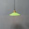 Green Enamel Hanging Lamp with Brass Fixture 4