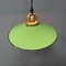 Green Enamel Hanging Lamp with Brass Fixture 6