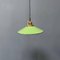 Green Enamel Hanging Lamp with Brass Fixture 3