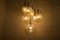 Kaskadenlampe aus Messing mit Bernsteinfarbenen Kugelschirmen, 1950er 11