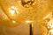 Kaskadenlampe aus Messing mit Bernsteinfarbenen Kugelschirmen, 1950er 7