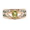 Vintage 14k Yellow Gold Ring with Peridot and Colored Glass Paste, 1950s 1