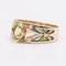 Vintage 14k Yellow Gold Ring with Peridot and Colored Glass Paste, 1950s 3