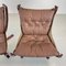 Vintage Falcon Chairs in Light Brown Leather by Sigurd Resell, Set of 2 4
