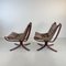 Vintage Falcon Chairs in Light Brown Leather by Sigurd Resell, Set of 2 5