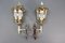 Italian White and Golden Color Metal and Glass Wall Lanterns, 1970s, Set of 2, Image 12