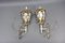 Italian White and Golden Color Metal and Glass Wall Lanterns, 1970s, Set of 2, Image 13