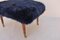 Footstool with Faux Fur Seat, 1940s 3