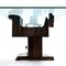 Mesa de comedor brutalista italiana vintage de madera y vidrio tallados a mano de Nerone Giovanni Ceccarelli, años 70, Imagen 6