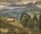 Edoardo de Grada, Paysage des Alpes Suisse, 1923, huile sur toile marouflée sur carton, encadrée 1