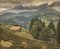 Edoardo de Grada, Paysage des Alpes Suisse, 1923, Oil on Canvas Mounted on Cardboard, Framed 1