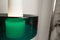Lámpara colgante italiana de dos piezas de vidrio opalino blanco y verde transparente, años 60, Imagen 10
