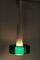 Lampe à Suspension 2 Pièces en Opaline Blanche et Verre Transparent Vert, Italie, 1960s 13