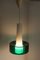 Lámpara colgante italiana de dos piezas de vidrio opalino blanco y verde transparente, años 60, Imagen 16