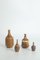 Small Mid-Century Scandinavian Modern Collectible Honey Brown Stoneware Vases by Gunnar Borg for Höganäs Ceramics, 1960s, Set of 4 1