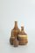 Small Mid-Century Scandinavian Modern Collectible Honey Brown Stoneware Vases by Gunnar Borg for Höganäs Ceramics, 1960s, Set of 4 3