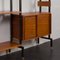 Italian Two Bay Wall Unit with Sliding Door Cabinet and Shelves, 1950s 8