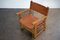 Brutalist Armchair in Pine Wood and Cognac Saddle Leather, 1960s, Image 13