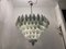 Large White Polygon Glass Chandelier, 1980s 3