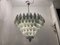 Large White Polygon Glass Chandelier, 1980s, Image 3