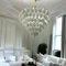 Large White Polygon Glass Chandelier, 1980s 2