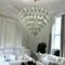 Large White Polygon Glass Chandelier, 1980s, Image 2