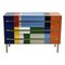 Commode with Three Drawers in Multicolor Murano Glass, 1980s 1