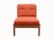 Lounge Chair in Light Oak and Orange Upholstery, 1975, Image 1