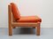 Lounge Chair in Light Oak and Orange Upholstery, 1975 5