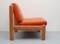 Lounge Chair in Light Oak and Orange Upholstery, 1975, Image 5