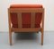 Lounge Chair in Light Oak and Orange Upholstery, 1975 3