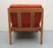 Lounge Chair in Light Oak and Orange Upholstery, 1975, Image 3