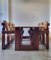 Mesa y sillas de comedor brutalistas de madera, años 70. Juego de 9, Imagen 2