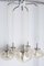 Six-Drop Waterfall Chandelier in Light Smoked Glass, 1960s 1