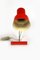 Lampada da tavolo rossa attribuita a Josef Hurka per Napako, anni '60, Immagine 16