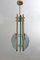 Lámpara colgante italiana Gid-Century moderna de latón y cristal de Galotti & Radice, 1970, Imagen 6