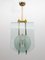 Lámpara colgante italiana Gid-Century moderna de latón y cristal de Galotti & Radice, 1970, Imagen 3