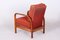 Art Deco Armchair in Walnut Veneer and Upholstery, Former Czechoslovakia, 1930s 4