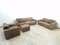 3-Seater Sofa, 2-Seater Sofa, Lounge Chair and Pouf in Leather by Ernst Lüthy for de Sede, Set of 4 1