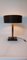 Tischlampe mit quadratischem Fuß aus braunem Leder, Jacques Adnet zugeschrieben für ILG 14